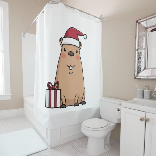 Santa Capybara Duschvorhang (Beispiel)