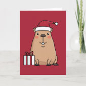 Santa Capybara Feiertagskarte (Vorderseite)