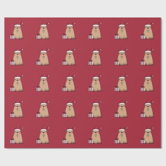 Santa Capybara Geschenkpapier (Flach)