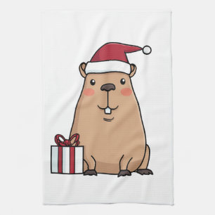 Santa Capybara Geschirrtuch