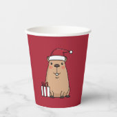 Santa Capybara Pappbecher (Vorderseite)