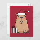 Santa Capybara Postkarte (Vorne/Hinten)