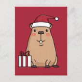 Santa Capybara Postkarte (Vorderseite)