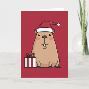 Santa Capybara Weihnachtsspaß Feiertagskarte