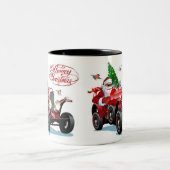 Santa car Mug Zweifarbige Tasse (Mittel)