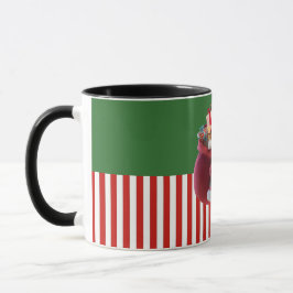 Santa Carrying Gift Sack Illustration Tasse