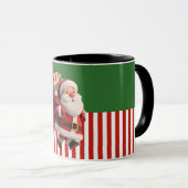 Santa Carrying Gift Sack Illustration Tasse (VorderseiteRechts)