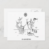 Santa Cartoon 6193 Feiertagspostkarte (Vorne/Hinten)