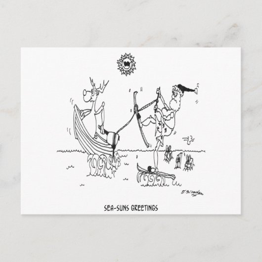 Santa Cartoon 6193 Feiertagspostkarte (Vorderseite)