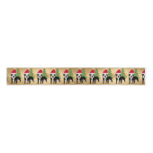 Santa Cartoon Boston Terrier Ripsband (Vorderseite)