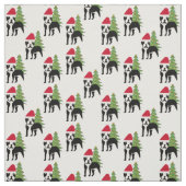 Santa Cartoon Boston Terrier Stoff (Muster)
