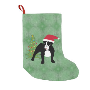 Santa Cartoon French Bulldog Kleiner Weihnachtsstrumpf