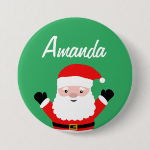 Santa Cartoon Namensschalter für Weihnachten Part Button
