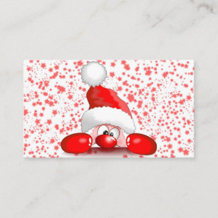 Santa Cartoon Niedlich Peeking Character © Blueda Visitenkarte