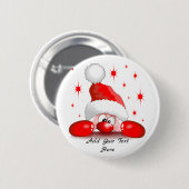 Santa Cartoon Niedlich Peeking Character © Bluedar Button (Vorne & Hinten)