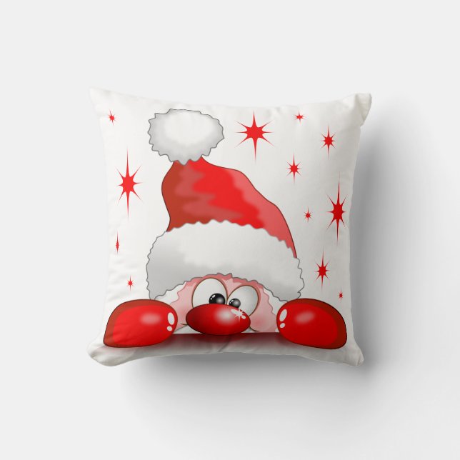 Santa Cartoon Niedlich Peeking Character © Bluedar Kissen (Vorderseite)