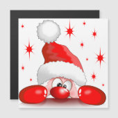 Santa Cartoon Niedlich Peeking Character © Bluedar Magnetkarte (Vorne/Hinten)