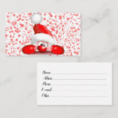 Santa Cartoon Niedlich Peeking Character © Bluedar Visitenkarte (Vorne/Hinten)