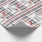 Santa Cartoon Special Lieferung Rot Schwarz Geschenkpapier (Ecke)