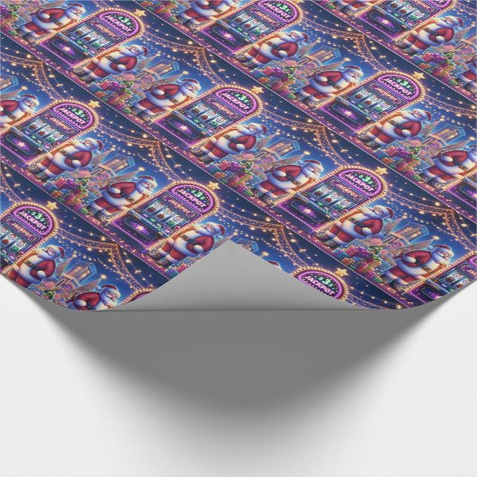 Santa Casino Spielautomat Weihnachten Geschenkpapier (Ecke)