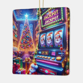 Santa Casino Spielautomat Weihnachten Keramikornament (Links)