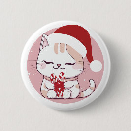 Santa Cat #2 Button