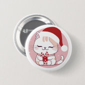 Santa Cat #2 Button (Vorne & Hinten)
