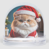 Santa Cat am Nordpol oder Fotos Ihrer Katze Schneekugeln (Rückseite)