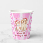 Santa Cat and Dog Friends Pappbecher (Vorderseite)