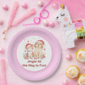 Santa Cat and Dog Friends Pappteller (Party)