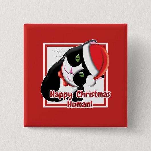Santa Cat Button (Vorderseite)