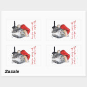 Santa Cat - Du solltest besser nicht ausgehen! Rechteckiger Aufkleber (Blatt)