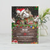 Santa Cat Einladung (Stehend Vorderseite)