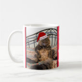 Santa Cat erhält Milch und Cookies Weihnachtsfeier Kaffeetasse (Links)