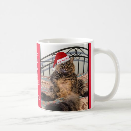 Santa Cat erhält Milch und Cookies Weihnachtsfeier Kaffeetasse (Rechts)