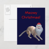 Santa Cat Feiertagspostkarte (Vorne/Hinten)