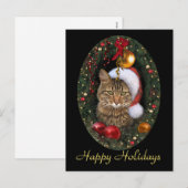 Santa Cat Feiertagspostkarte (Vorne/Hinten)