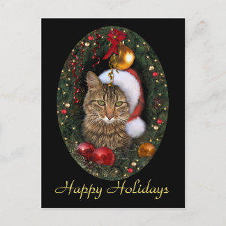 Santa Cat Feiertagspostkarte