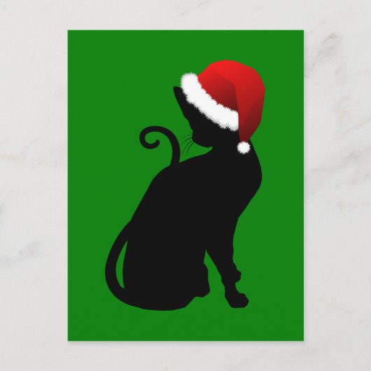 Santa Cat Feiertagspostkarte (Vorderseite)
