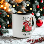 Santa Cat Funny Christmas Spaß Zweifarbige Tasse