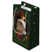Santa Cat Geschenktasche Kleine Geschenktüte (Rückseite Schrägansicht)