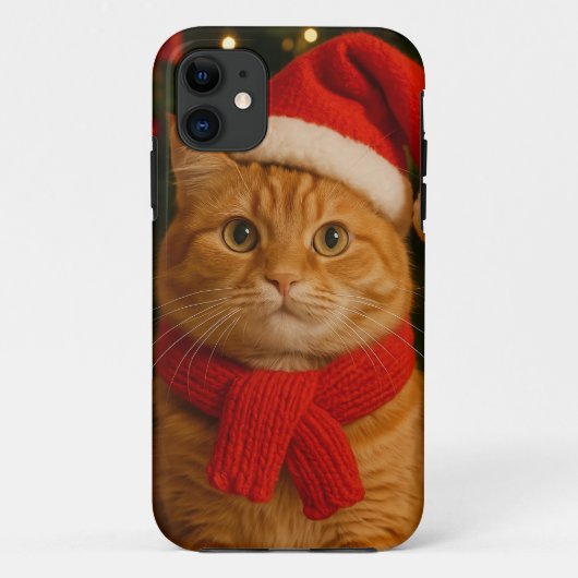 Santa Cat iPhone 11 Hülle (Rückseite)