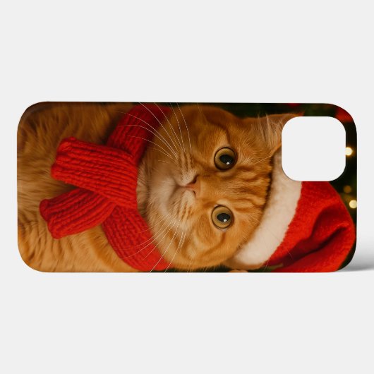 Santa Cat iPhone 13 Case (Rückseite (Horizontal))