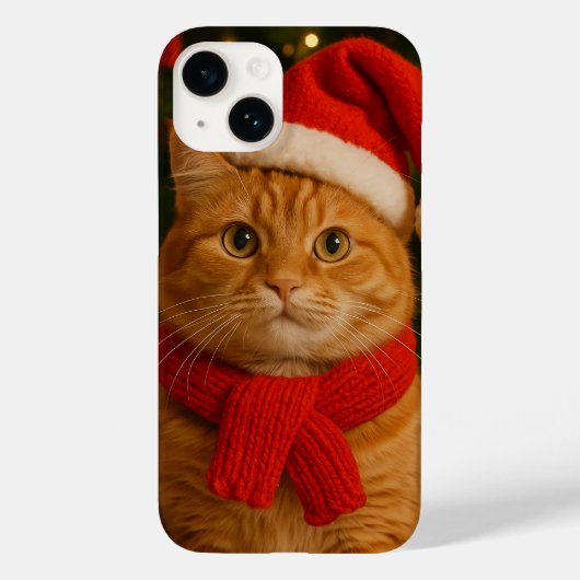 Santa Cat iPhone 14 Case (Rückseite)