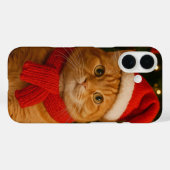 Santa Cat iPhone 16 Hülle (Rückseite (Horizontal))