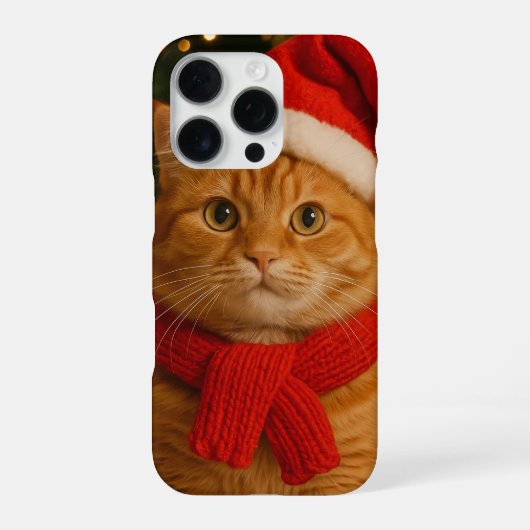 Santa Cat iPhone 16 Pro Hülle (Rückseite)
