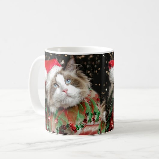 Santa Cat Kaffeetasse (Vorderseite Links)
