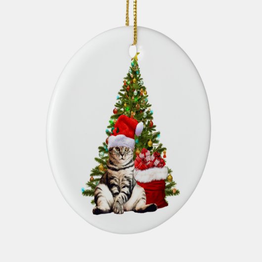 Santa Cat Keramik Ornament (Rechts)