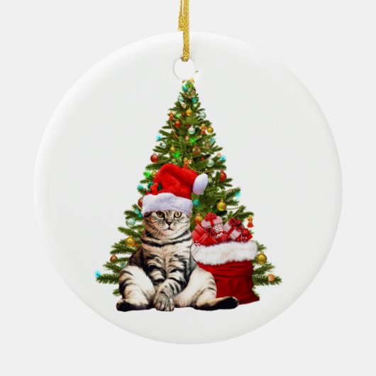 Santa Cat Keramik Ornament (Hinten)