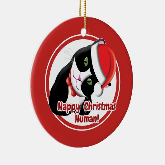 Santa Cat Keramik Ornament (Rechts)